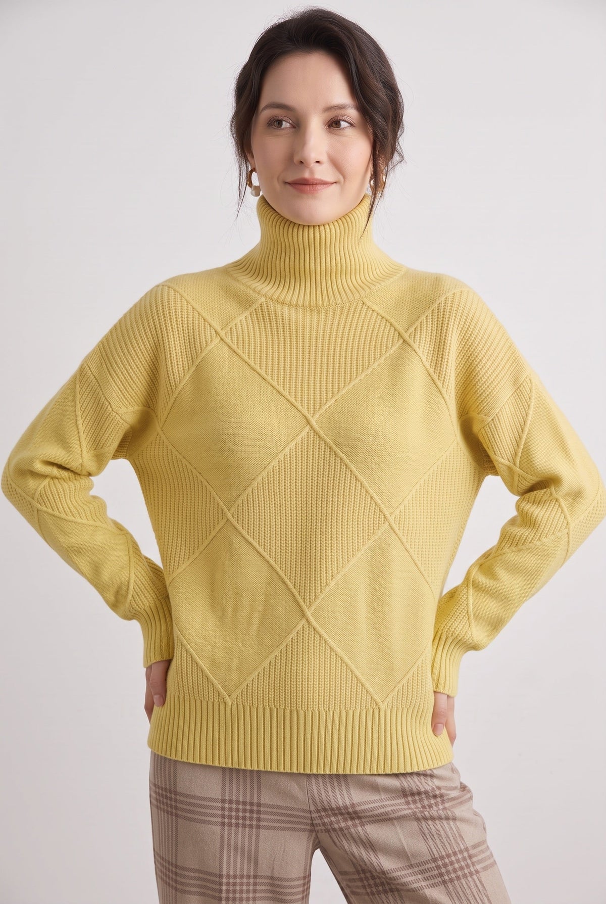Classic Cable Knit Turtleneck Sweater