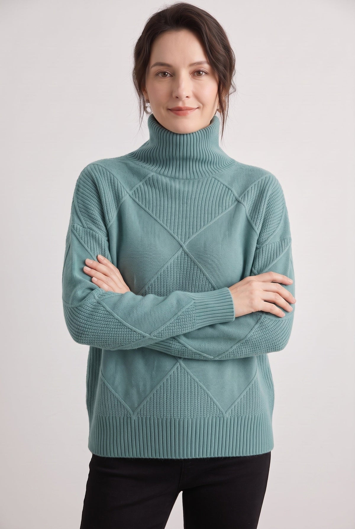 Classic Cable Knit Turtleneck Sweater