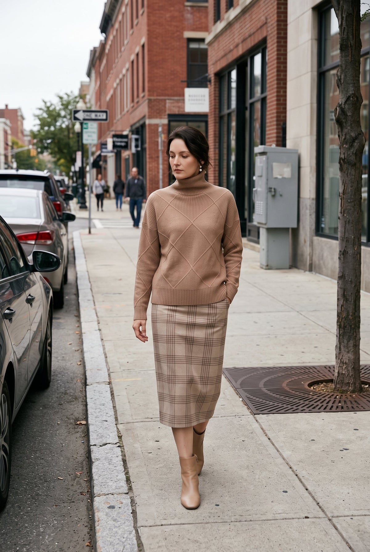 Classic Cable Knit Turtleneck Sweater
