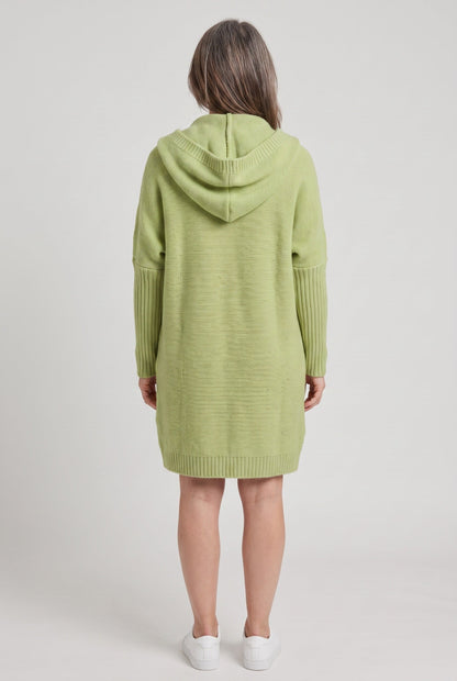 Casual Hooded Longline Open Front Cardigan