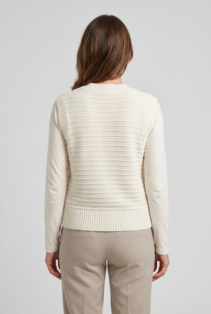 Classic Knit Sleeveless Toggle Button Cardigan with Stand Collar