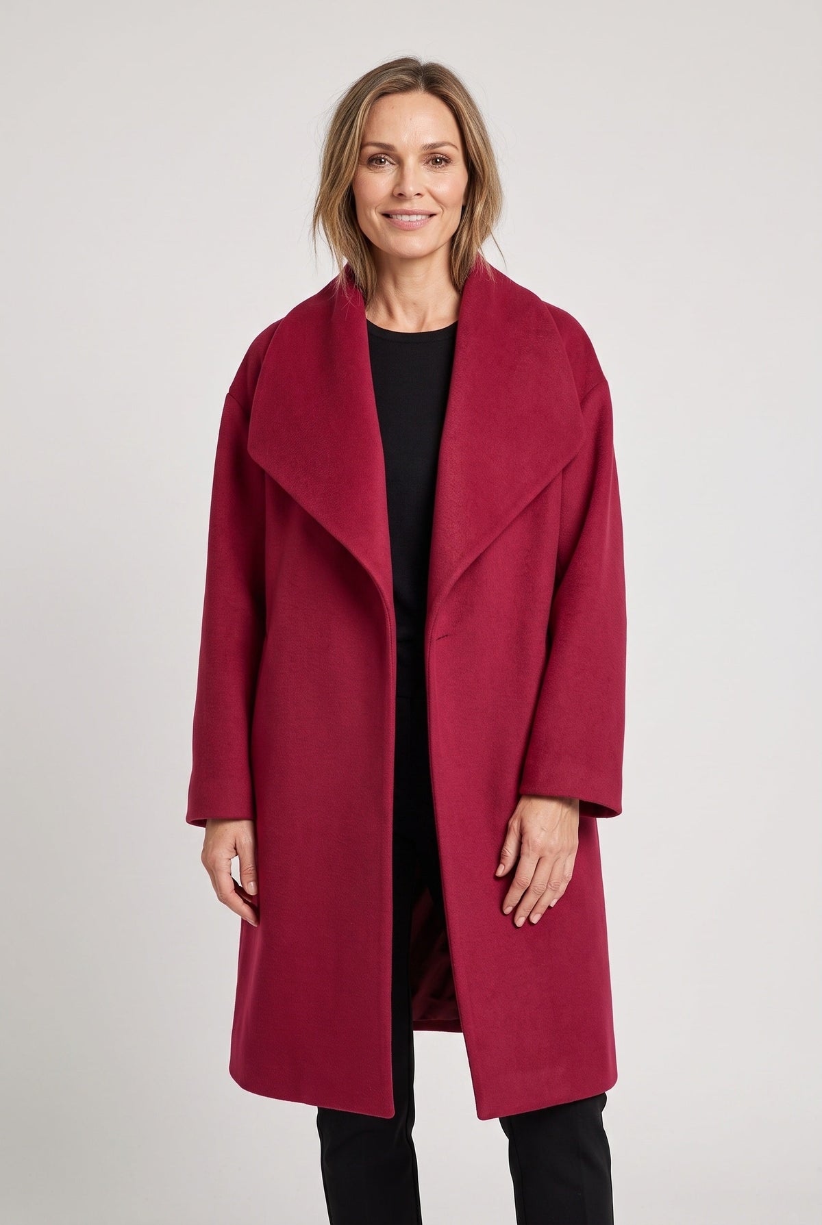 Oversized Shawl Collar Wool Blend Coat