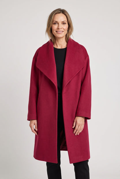 Oversized Shawl Collar Wool Blend Coat