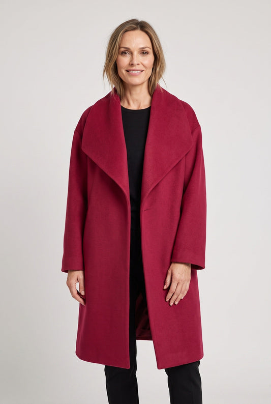 Oversized Shawl Collar Wool Blend Coat