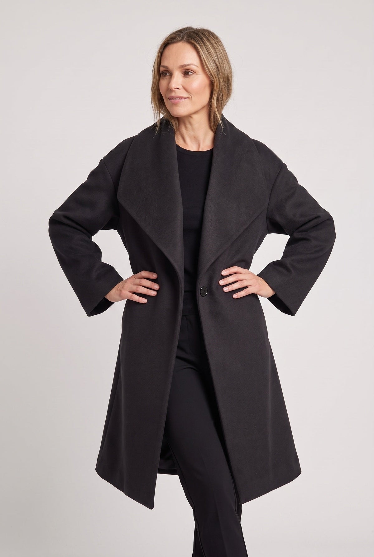 Oversized Shawl Collar Wool Blend Coat