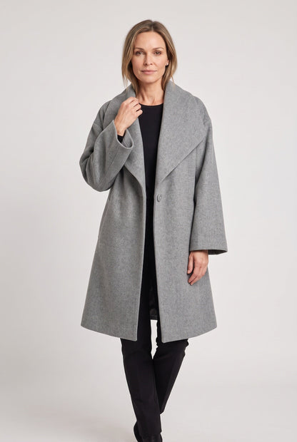 Oversized Shawl Collar Wool Blend Coat