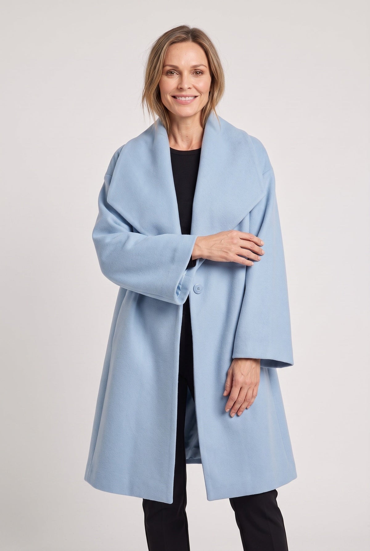 Oversized Shawl Collar Wool Blend Coat