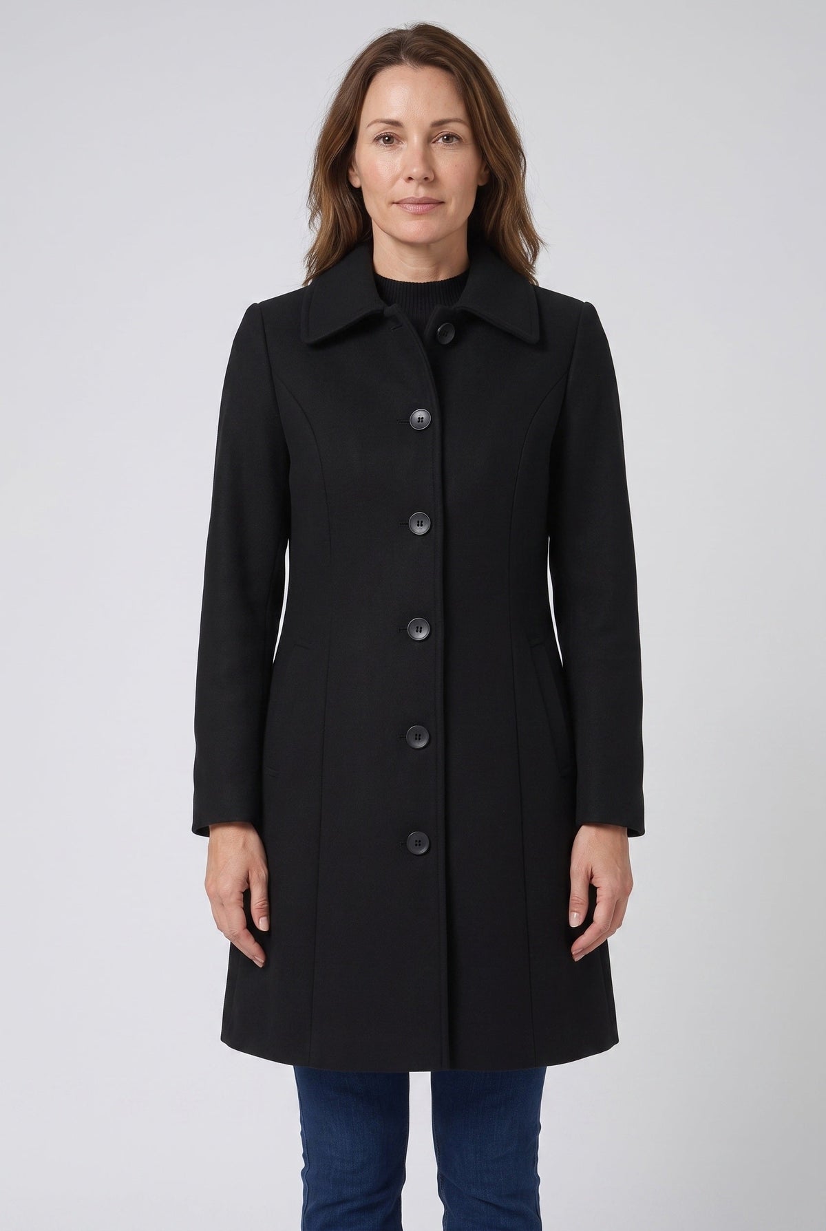 Classic Single Breasted Point Collar Coat