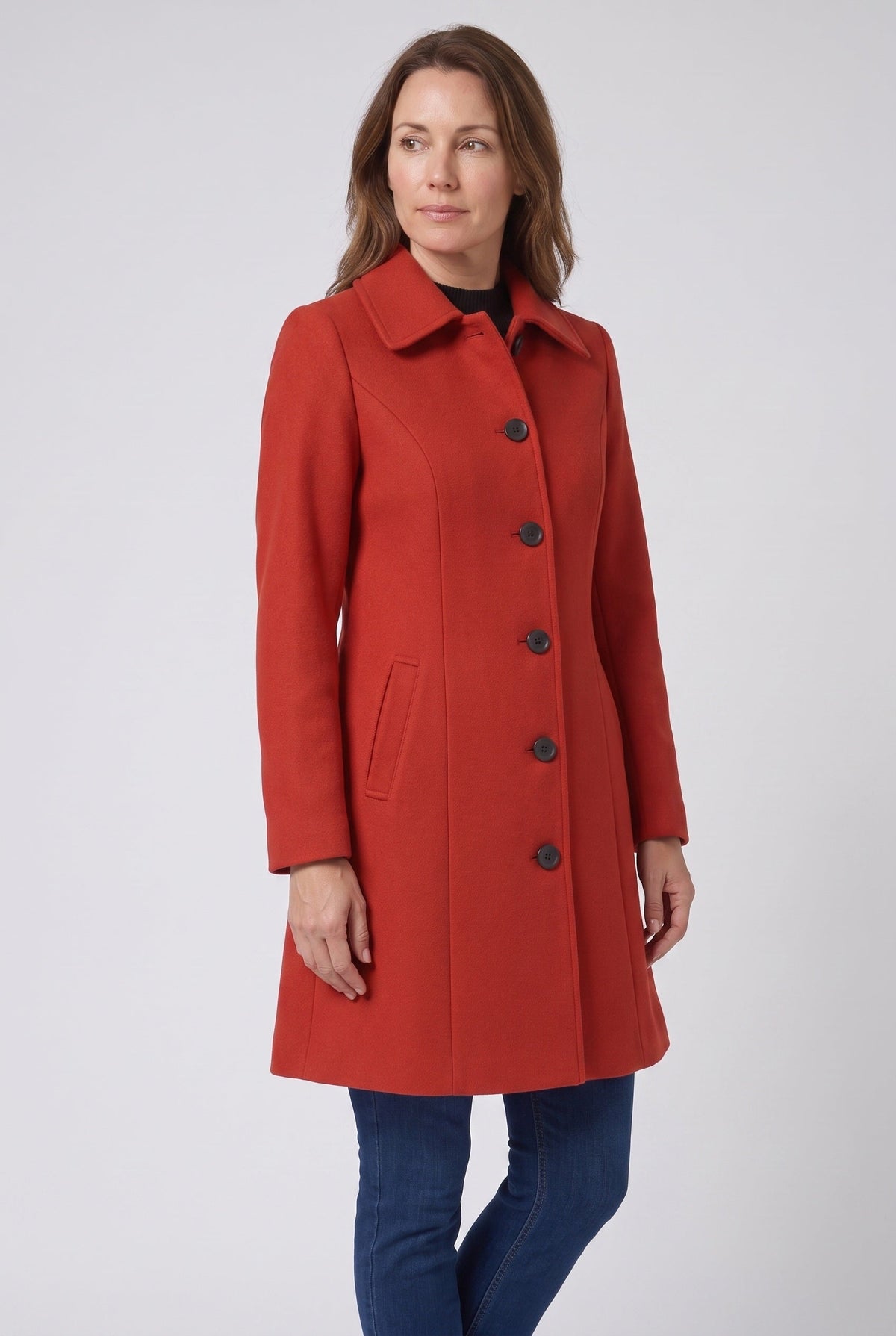 Classic Single Breasted Point Collar Coat
