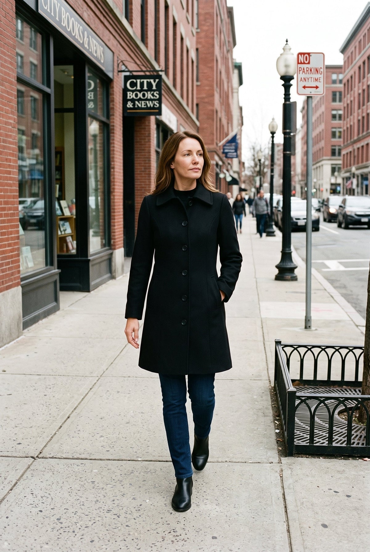 Classic Single Breasted Point Collar Coat