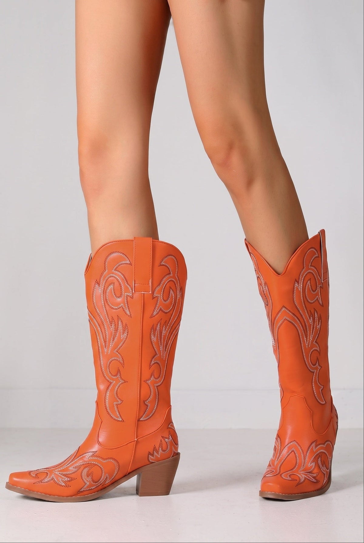 Classic Embroidered Snip Toe Cowboy Boots