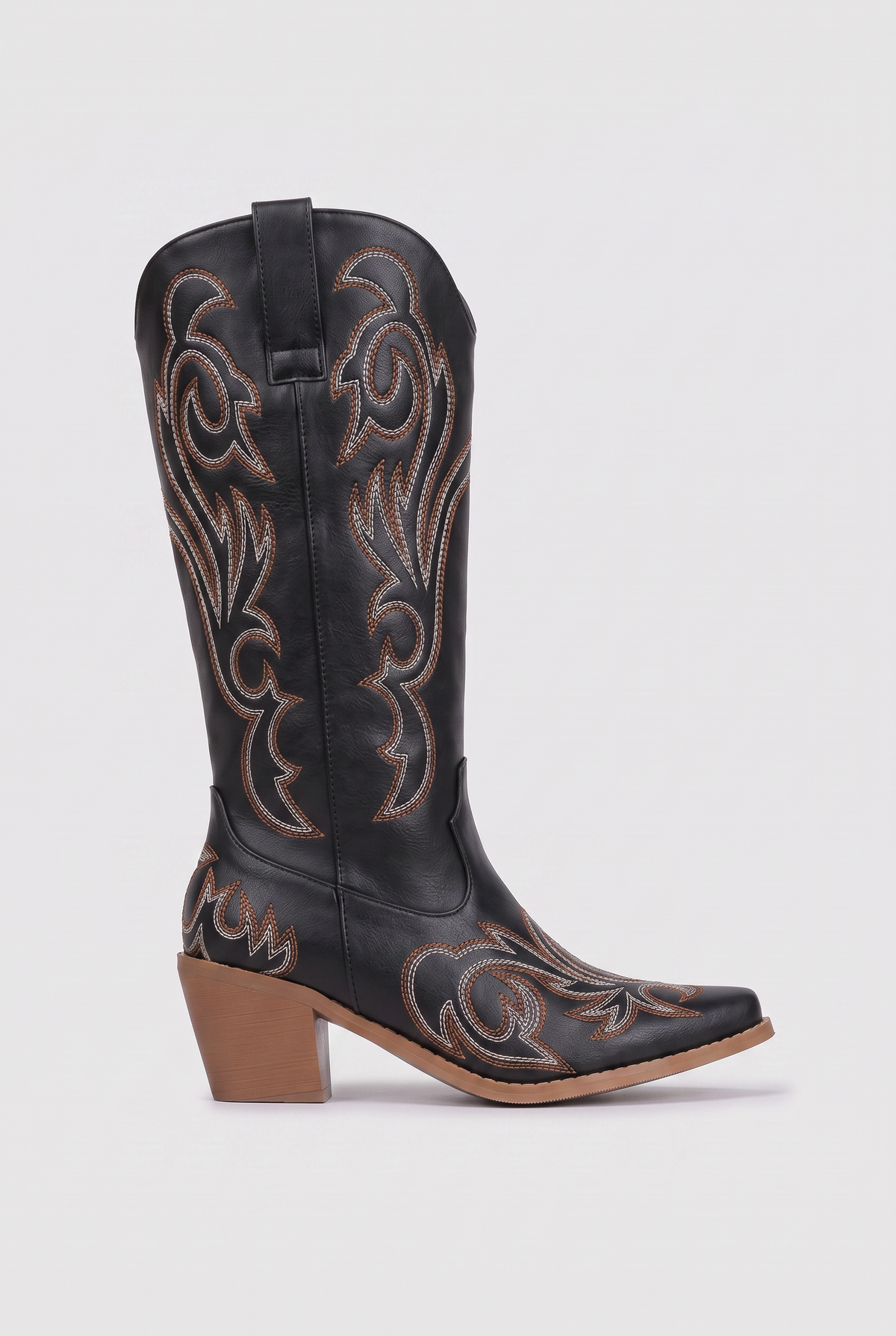 Classic Embroidered Snip Toe Cowboy Boots