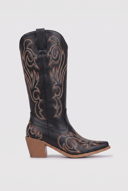 Classic Embroidered Snip Toe Cowboy Boots