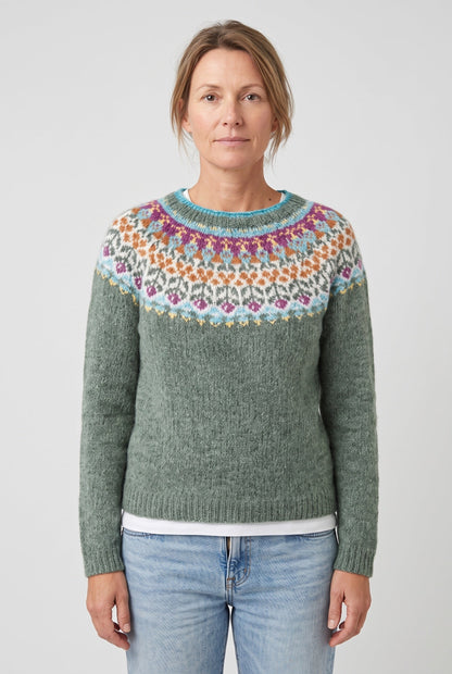 Classic Fair Isle Ribbed Hem Sweater