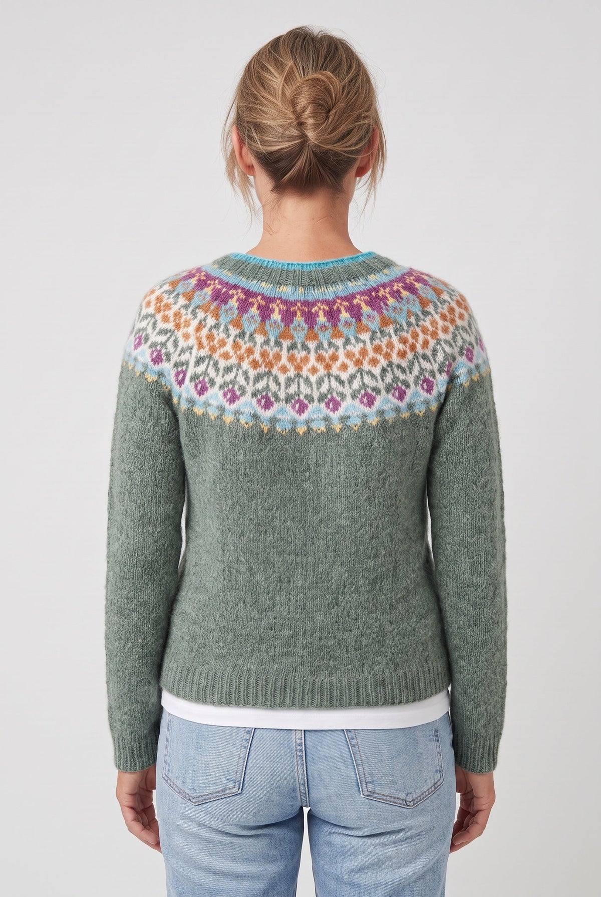 Classic Fair Isle Ribbed Hem Sweater