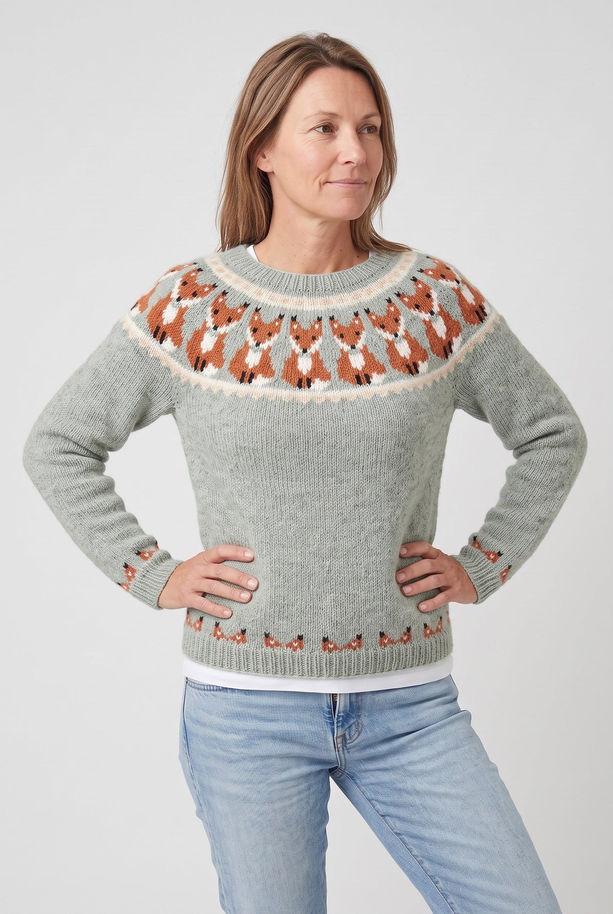Classic Fair Isle Ribbed Hem Sweater