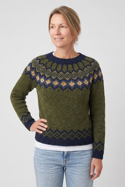 Classic Fair Isle Ribbed Hem Sweater