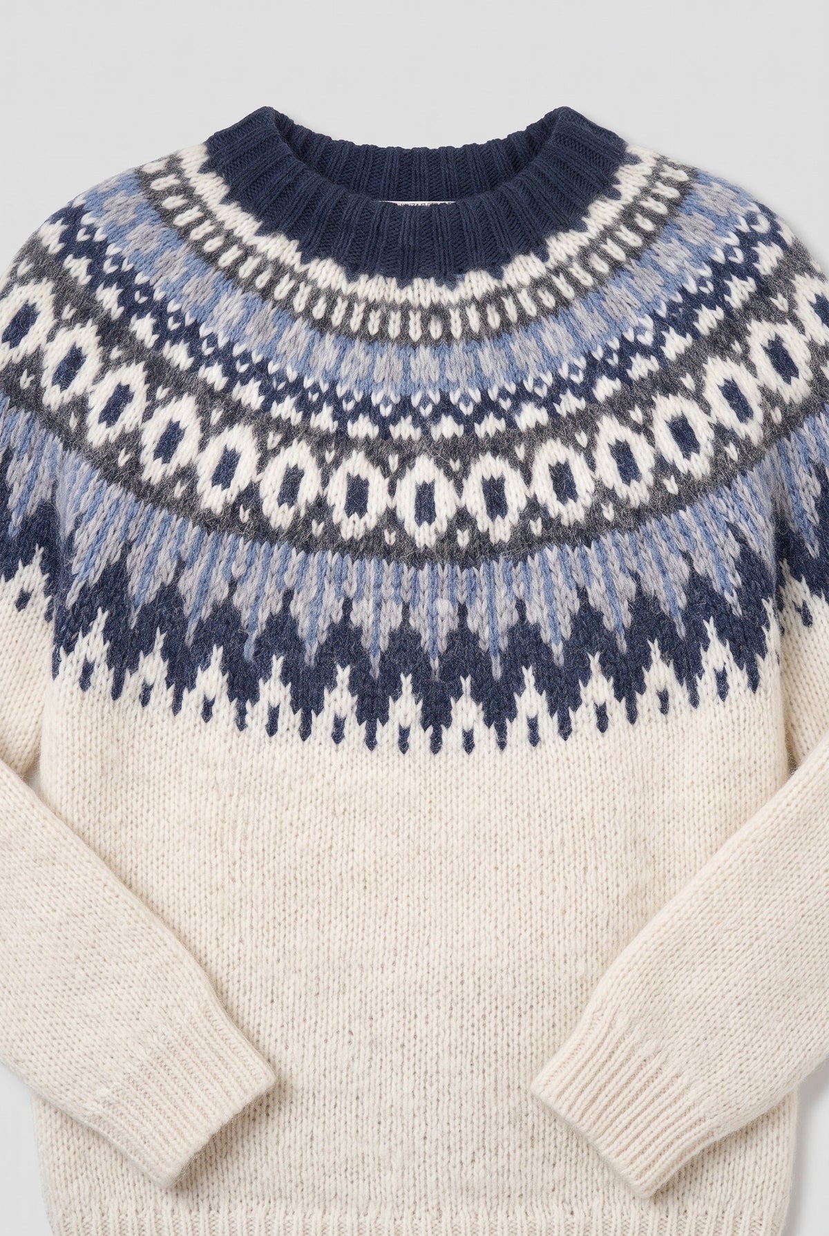 Classic Fair Isle Wool Crew Neck Sweater