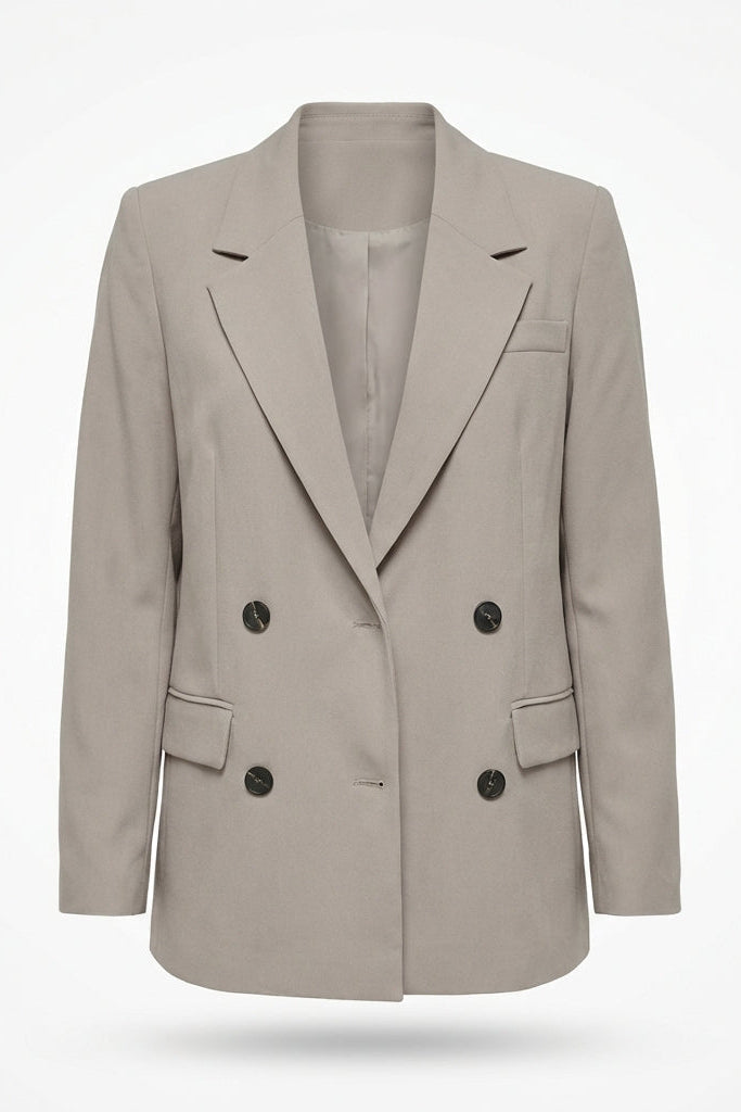 Classic Double-Breasted Wool Blazer Jacket