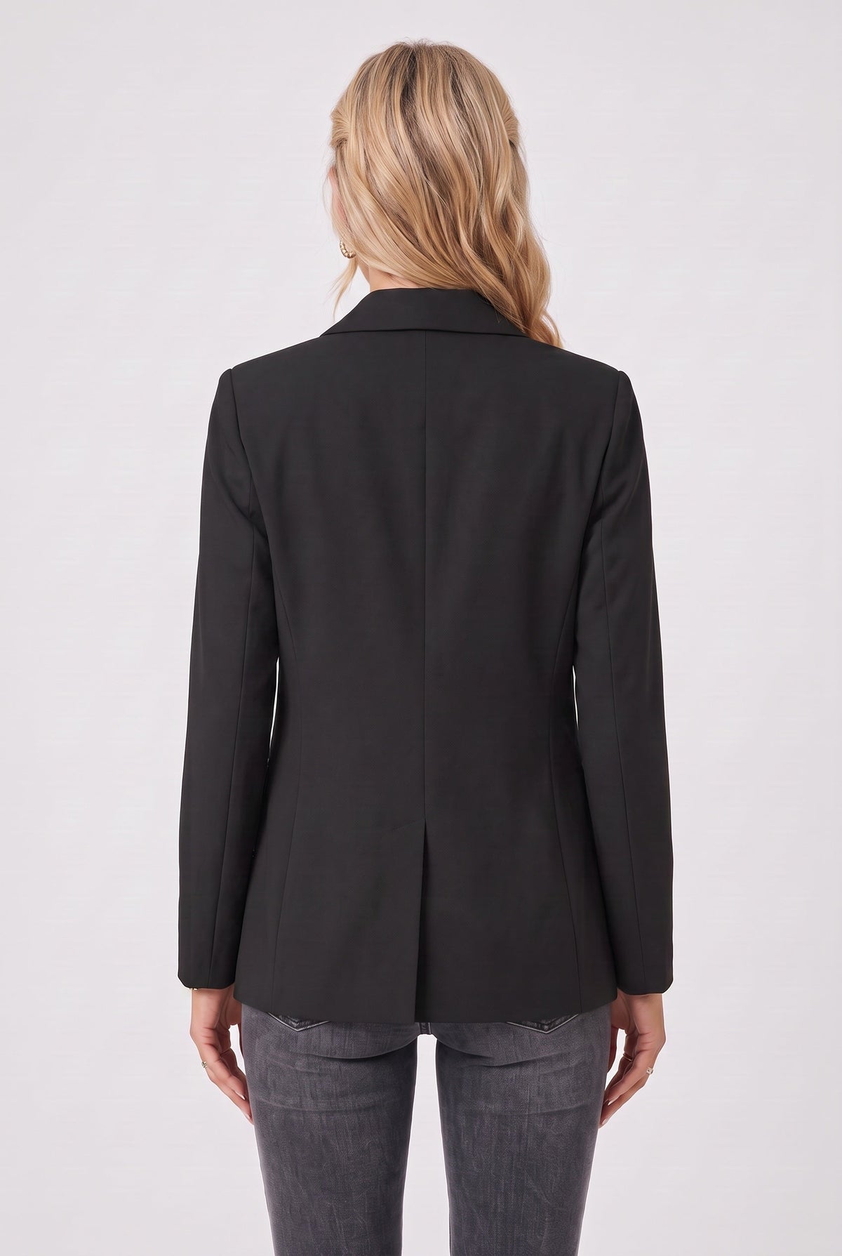 Classic Single Button Notch Lapel Blazer Jacket