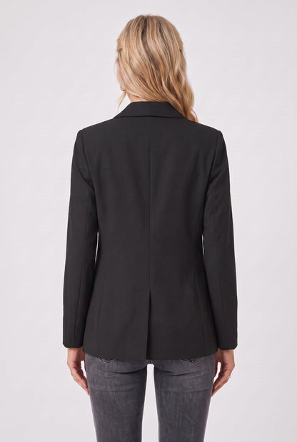 Classic Single Button Notch Lapel Blazer Jacket