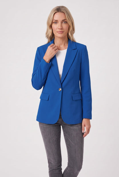 Classic Single Button Notch Lapel Blazer Jacket