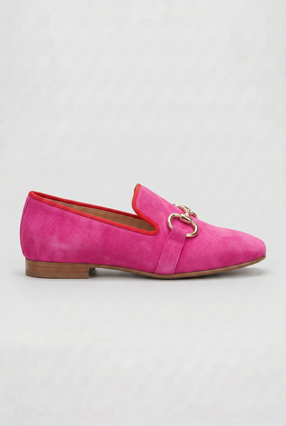 Classic Suede-Look Loafers with Contrast Piping