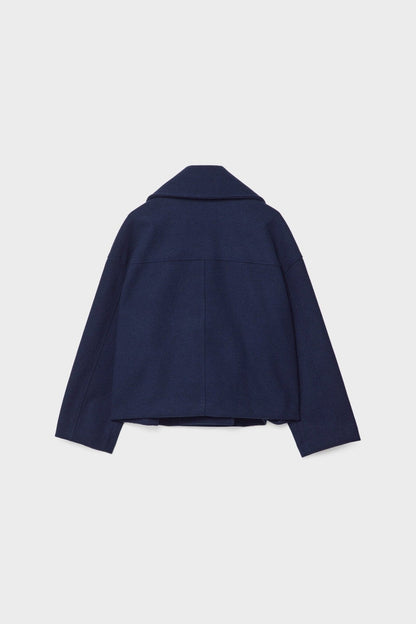 Classic Double-Breasted Cropped Pea Coat