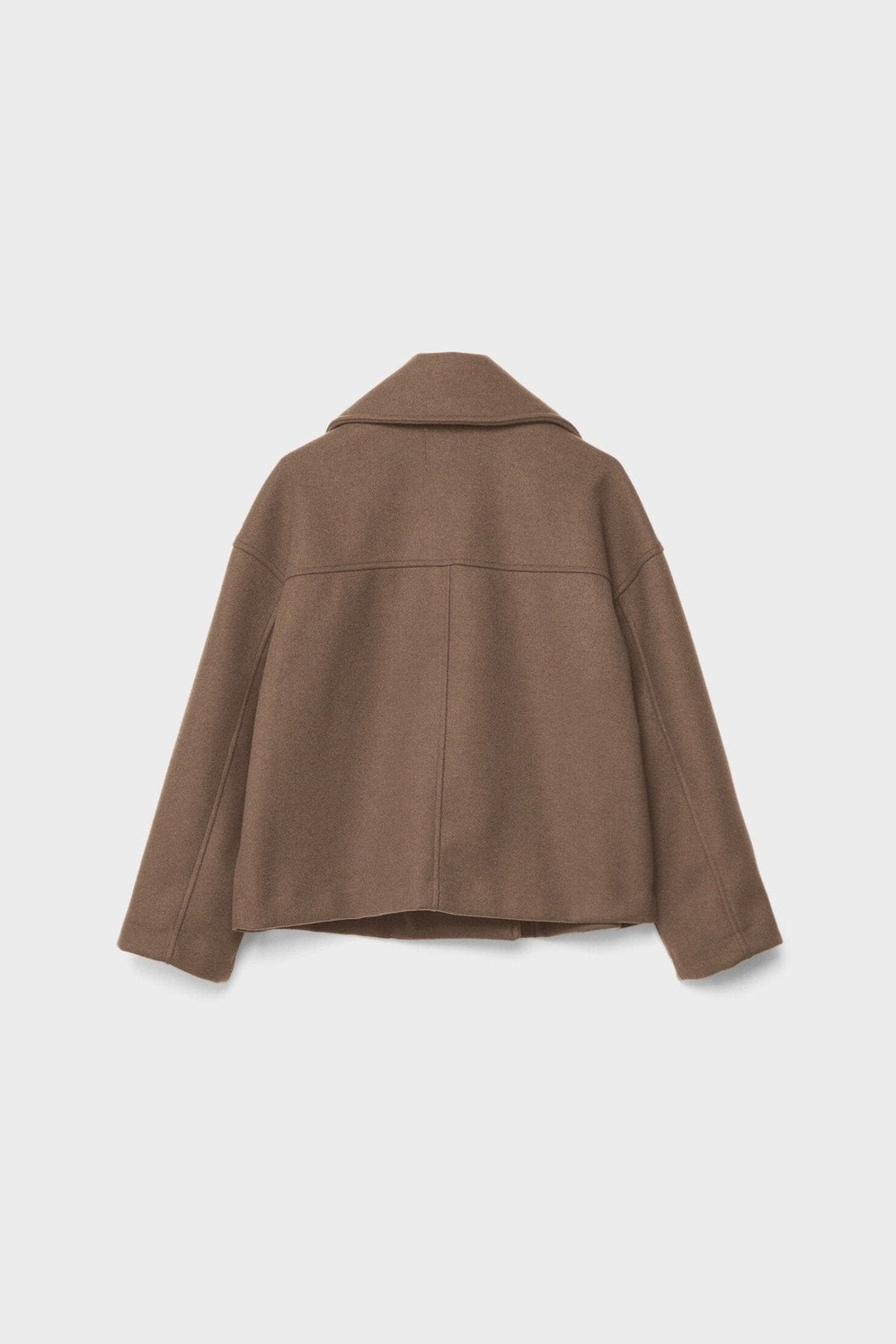 Classic Double-Breasted Cropped Pea Coat
