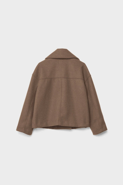 Classic Double-Breasted Cropped Pea Coat