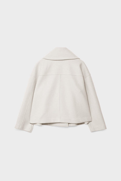 Classic Double-Breasted Cropped Pea Coat