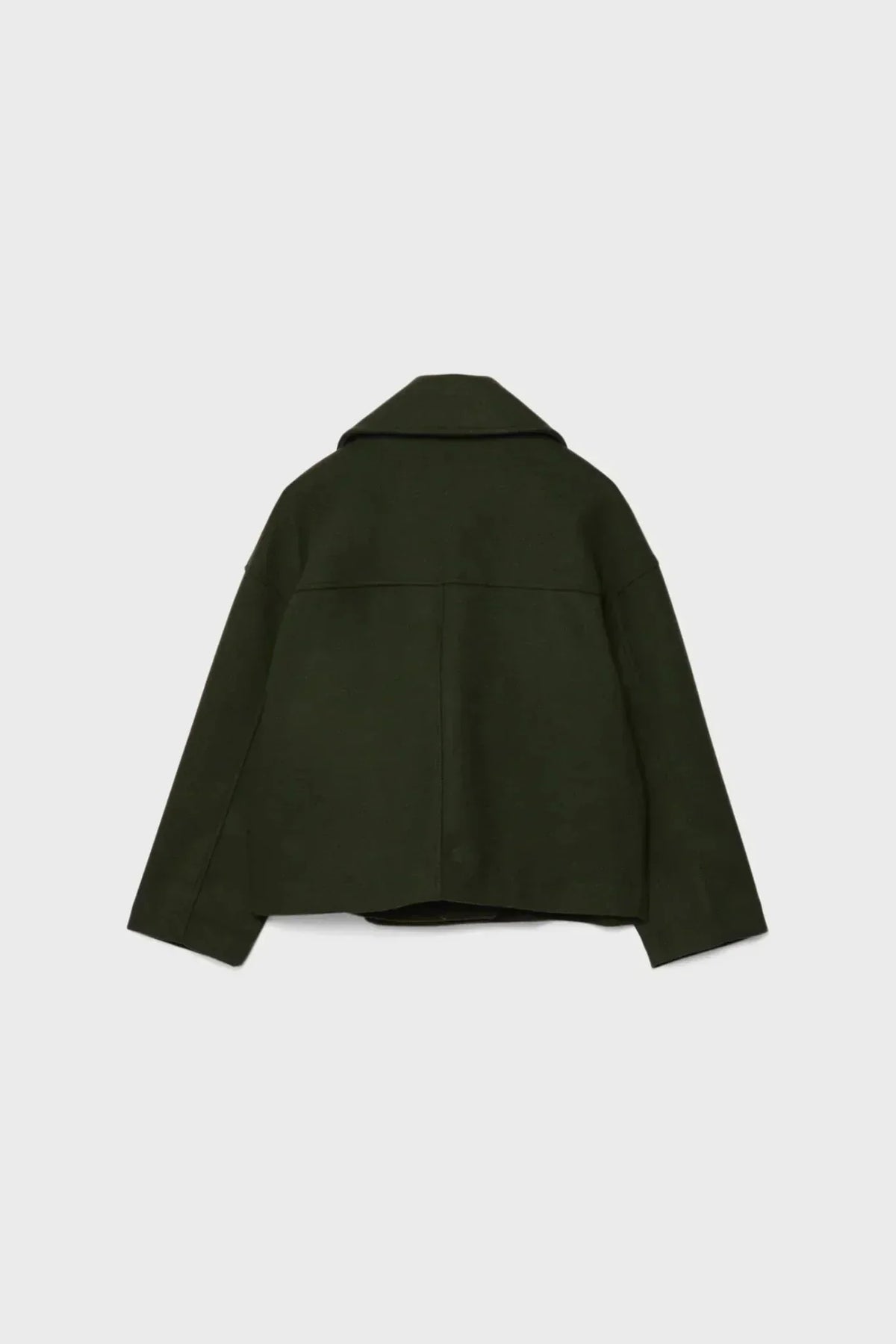 Classic Double-Breasted Cropped Pea Coat