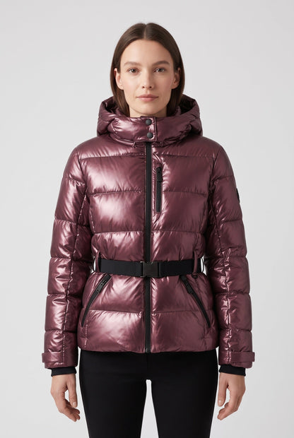 Classic Hooded Belted Waist Puffer Jacket