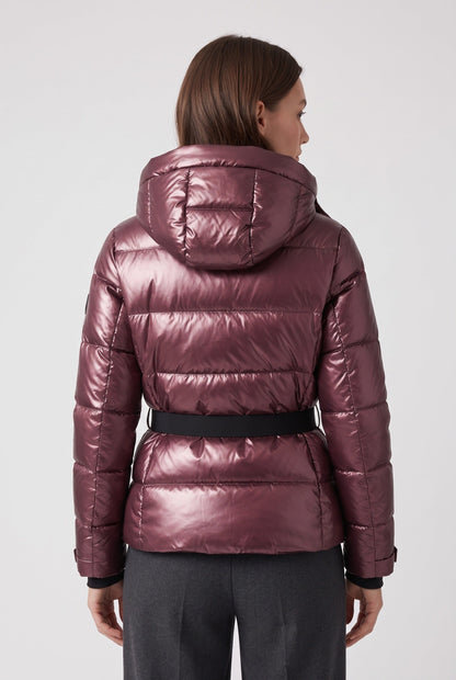 Classic Hooded Belted Waist Puffer Jacket