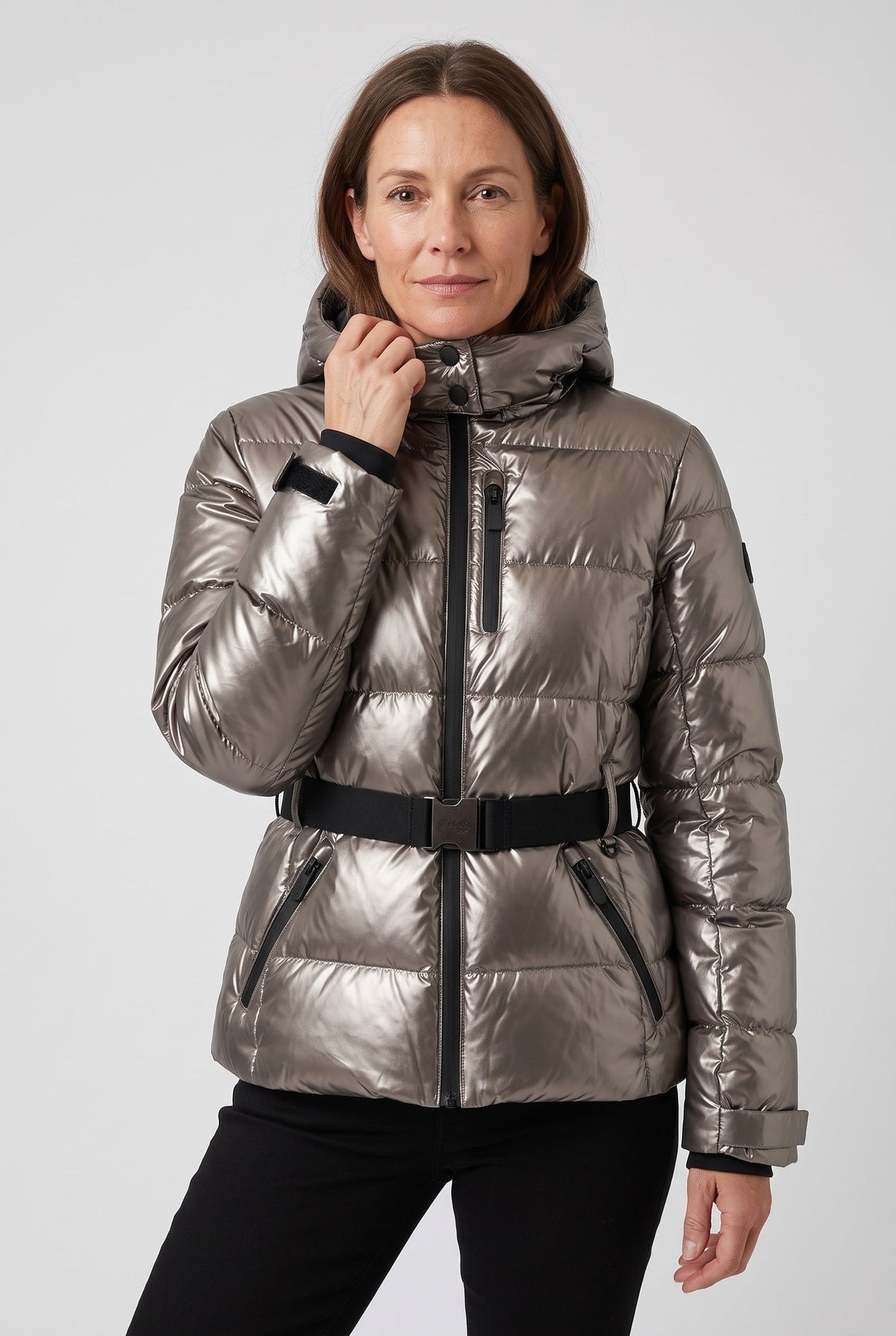 Classic Hooded Belted Waist Puffer Jacket