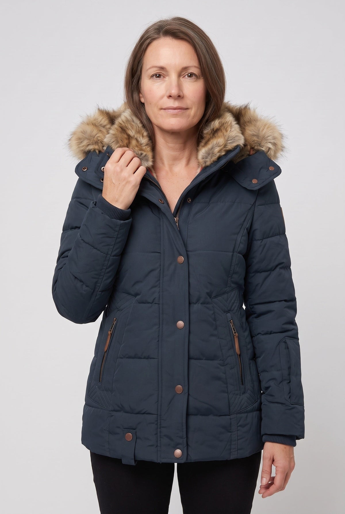 Classic Faux Fur Hood Puffer Jacket