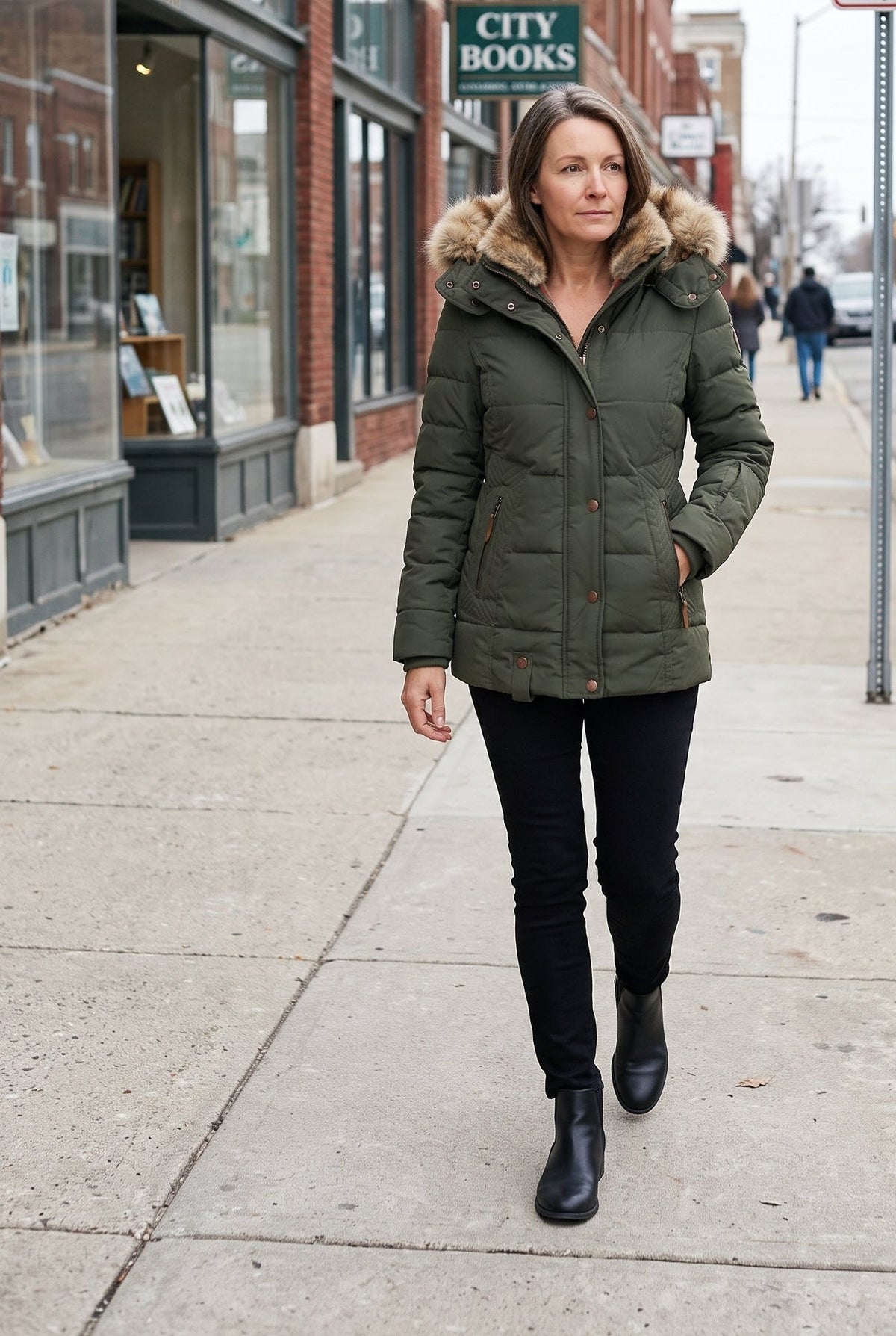 Classic Faux Fur Hood Puffer Jacket