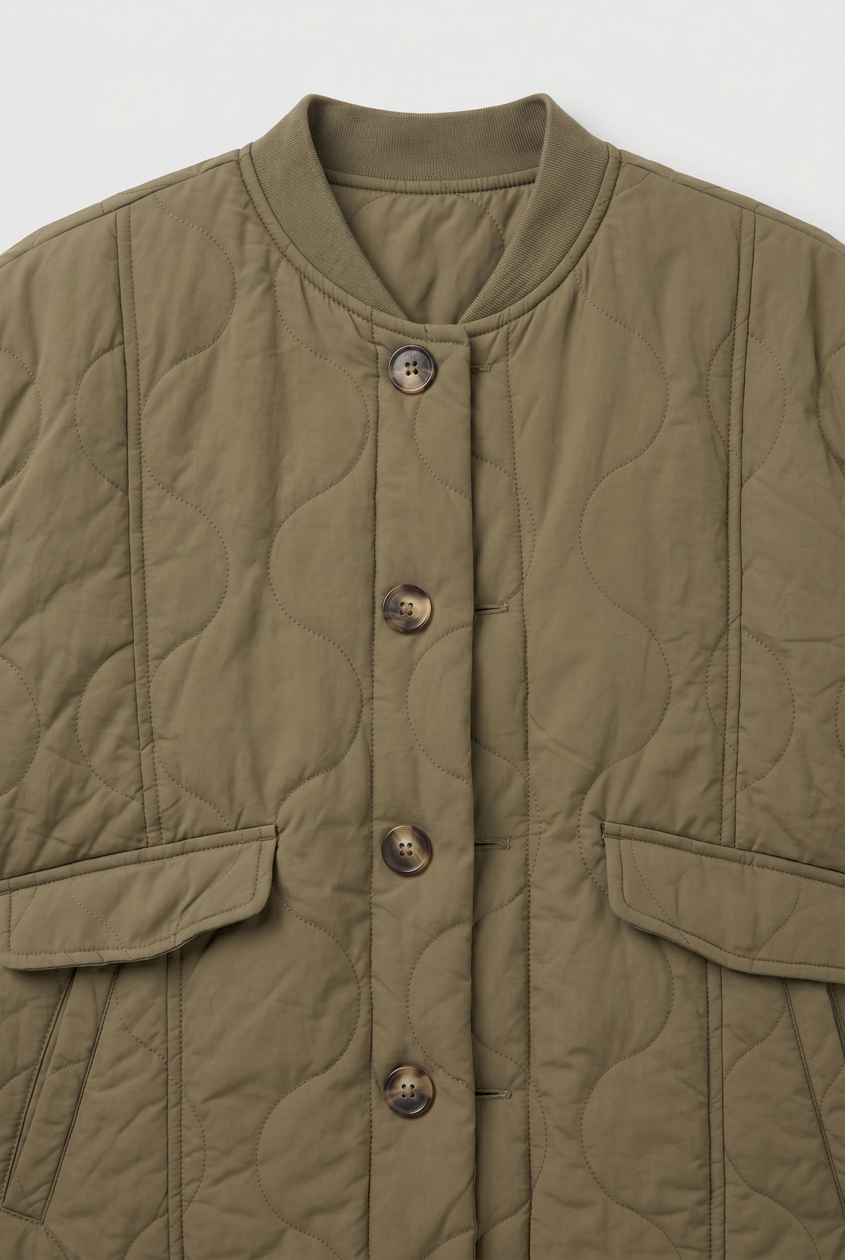 Classic Quilted Button Front Jacket with Leopard Lining