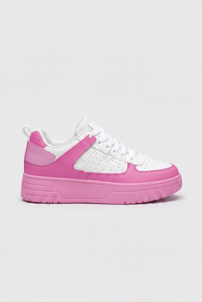 Chunky Sole Color Block Panel Sneakers