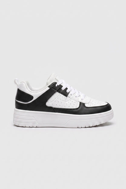 Chunky Sole Color Block Panel Sneakers