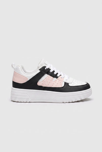 Chunky Sole Color Block Panel Sneakers