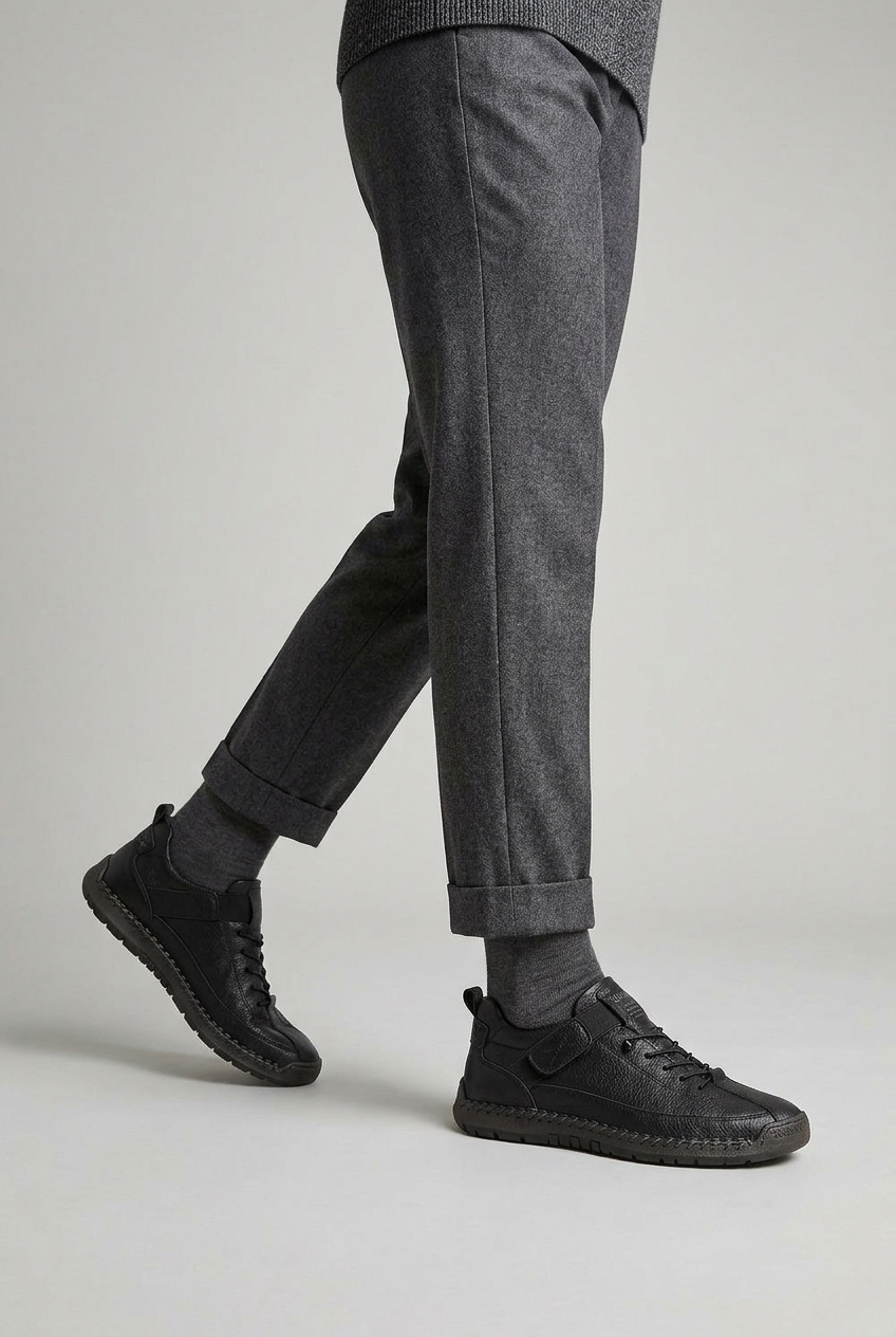 Casual Hook and Loop Strap Sneakers with Lug Outsole