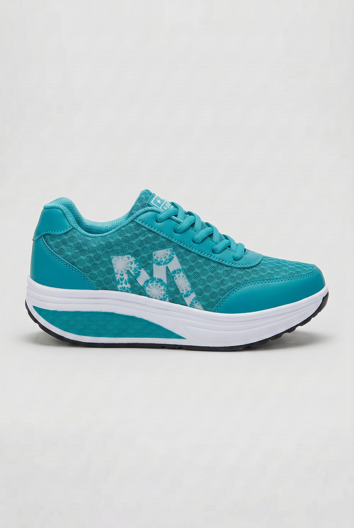 Casual Lace-Up Leather Sneakers with Rocker Sole