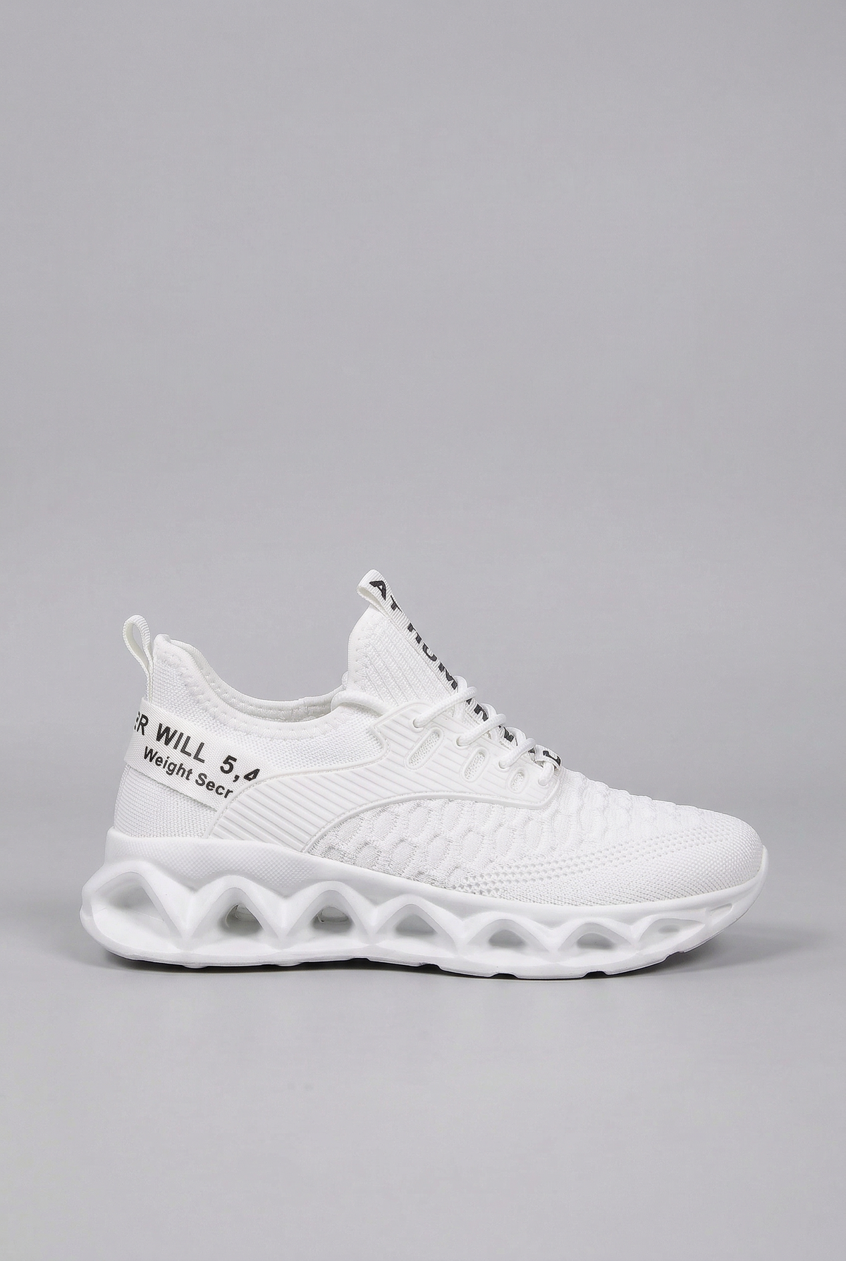 Sporty Knitted Upper Sneakers with Wave Cutout Sole