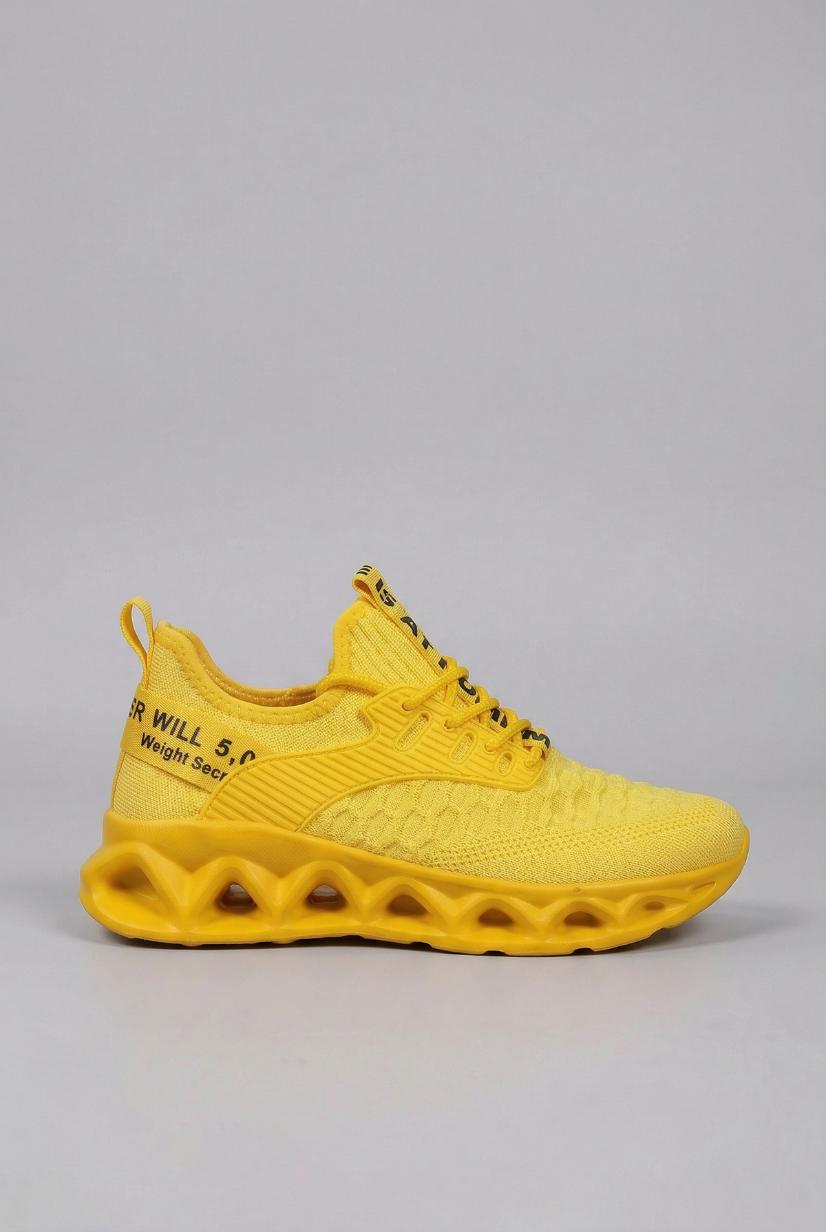 Sporty Knitted Upper Sneakers with Wave Cutout Sole