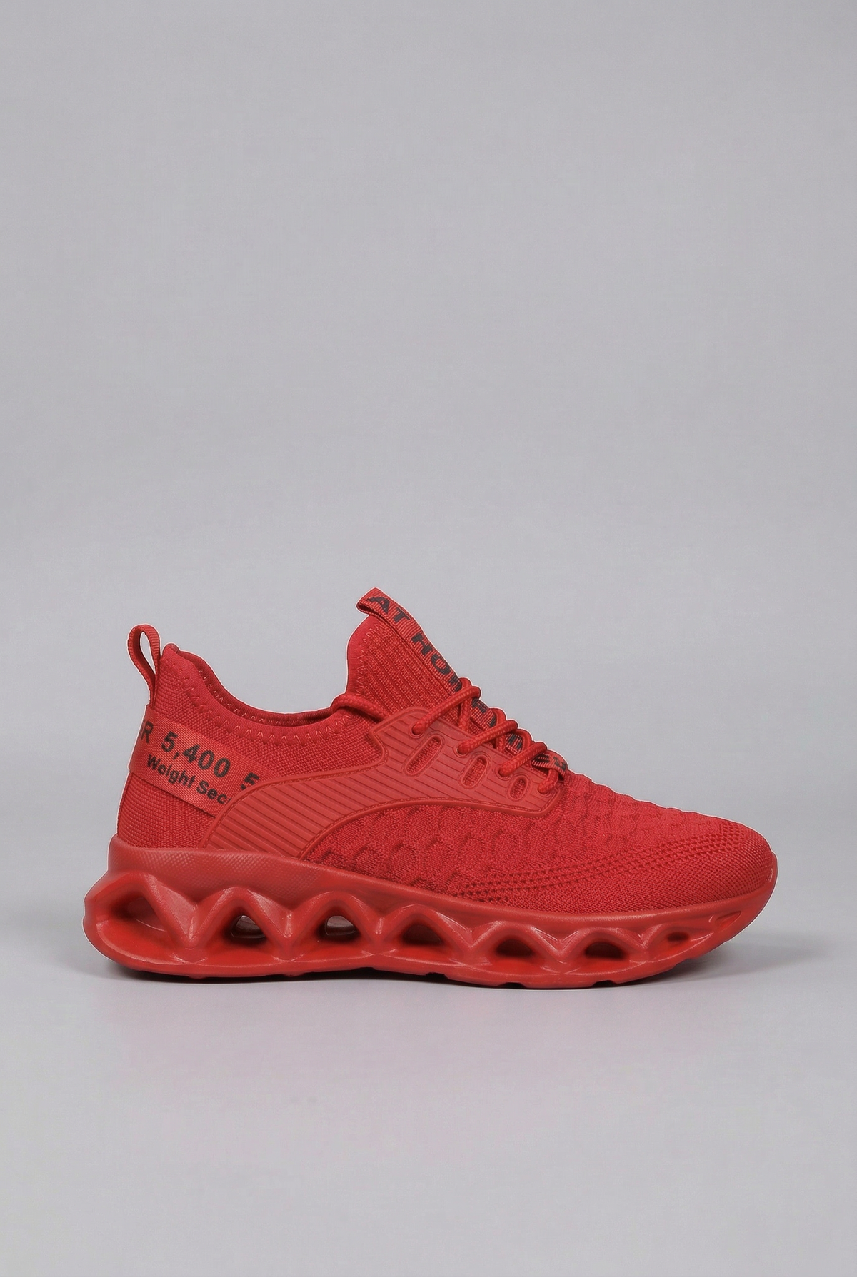Sporty Knitted Upper Sneakers with Wave Cutout Sole