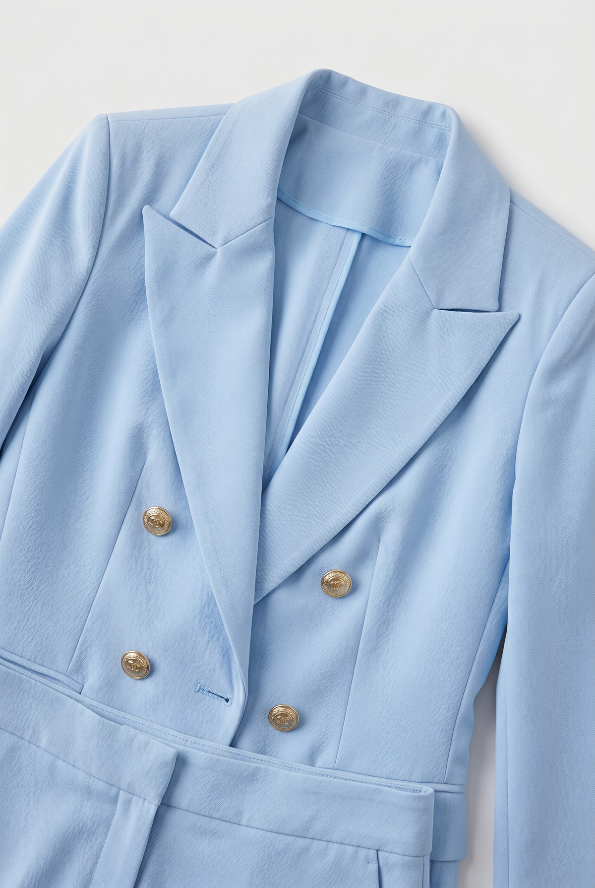 Classic Double Breasted Peak Lapel Suit Jacket