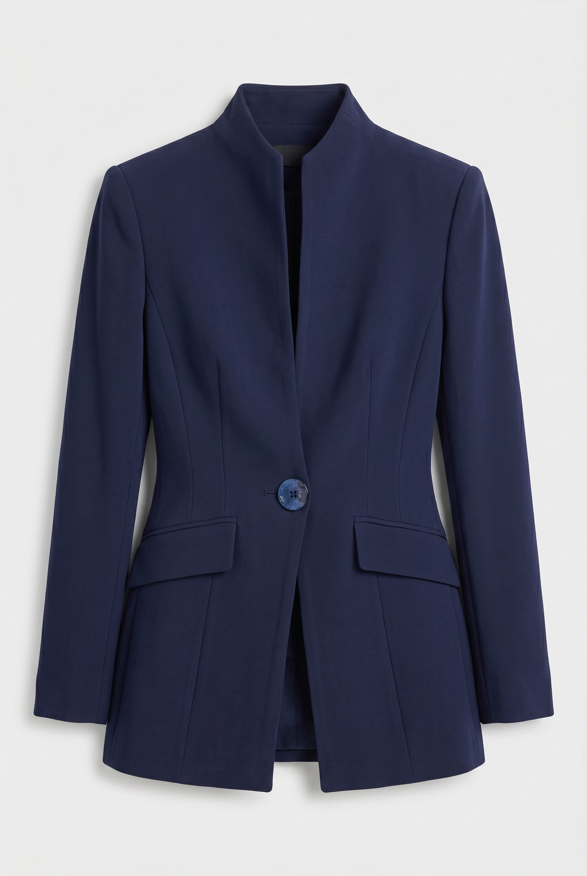 Classic Single Button High Neck Wide Leg Suit