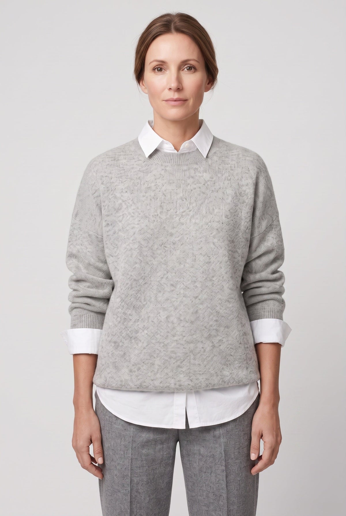 Casual Crew Neck Drop Shoulder Sweater