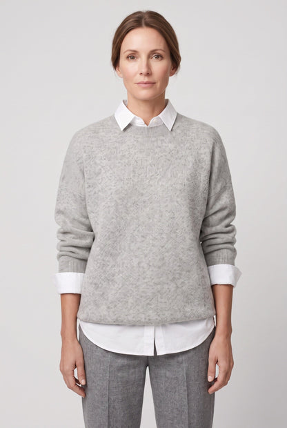 Casual Crew Neck Drop Shoulder Sweater